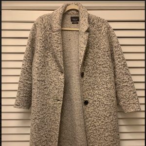 Zara Knit Marl Gray Wool Long Coat S